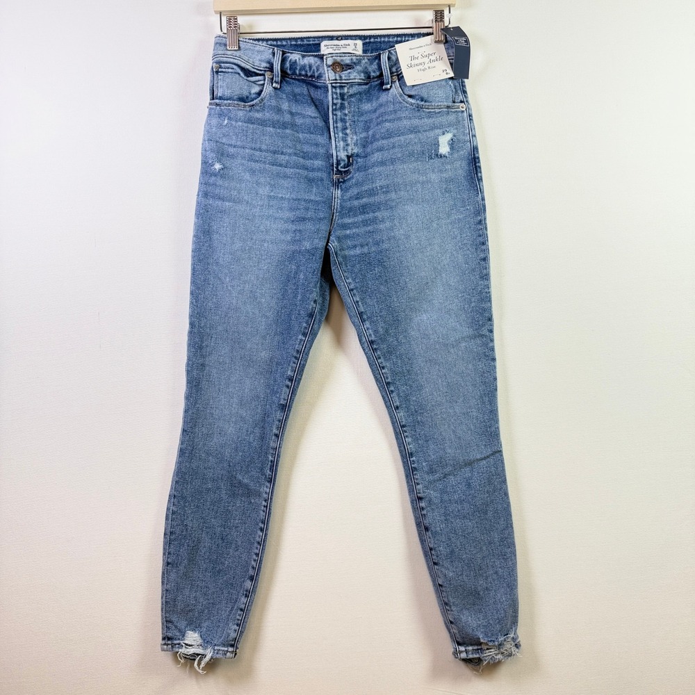 Abercrombie & Fitch Blue High Rise Super Skinny Ankle Jeans 29/8S